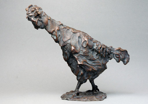 000_Erik Neukirchner, Alter Hahn, 2015, Bronze, 24 x 27,5 cm