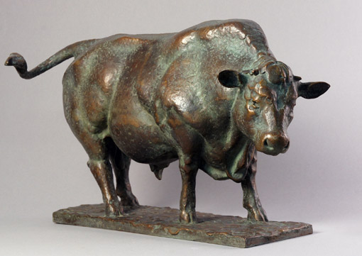 000_Erik Neukirchner, Junger Bulle, 2016, Bronze, Hoehe 27,,5 cm