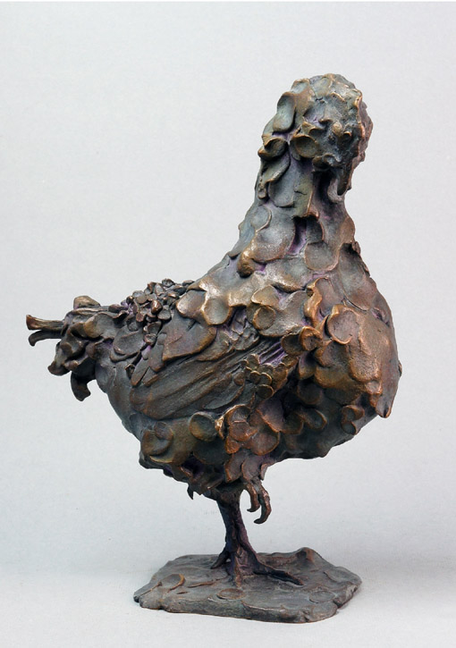 000_Erik Neukirchner, Krankes Huhn, 2015, bronze, Hoehe 26 cm