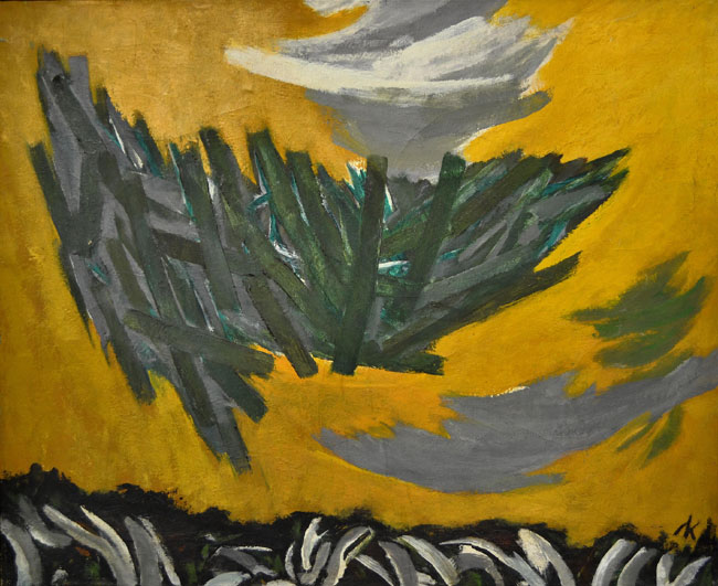 Hermann Kirchberger ohne Titel um 1960 Öltempera auf Leinwand 81,5 x 100 cm